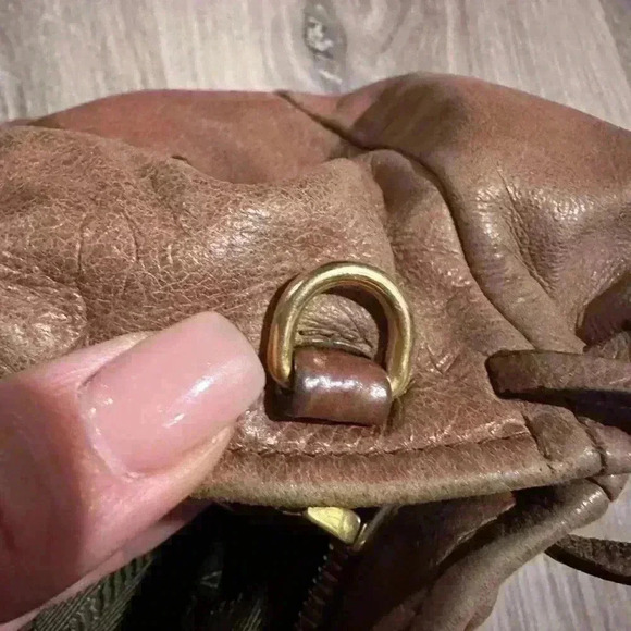 Authentic PRADA Vintage Brown Lambskin Leather Bag w/ Gold Hardware (2008) Class - Picture 9 of 16